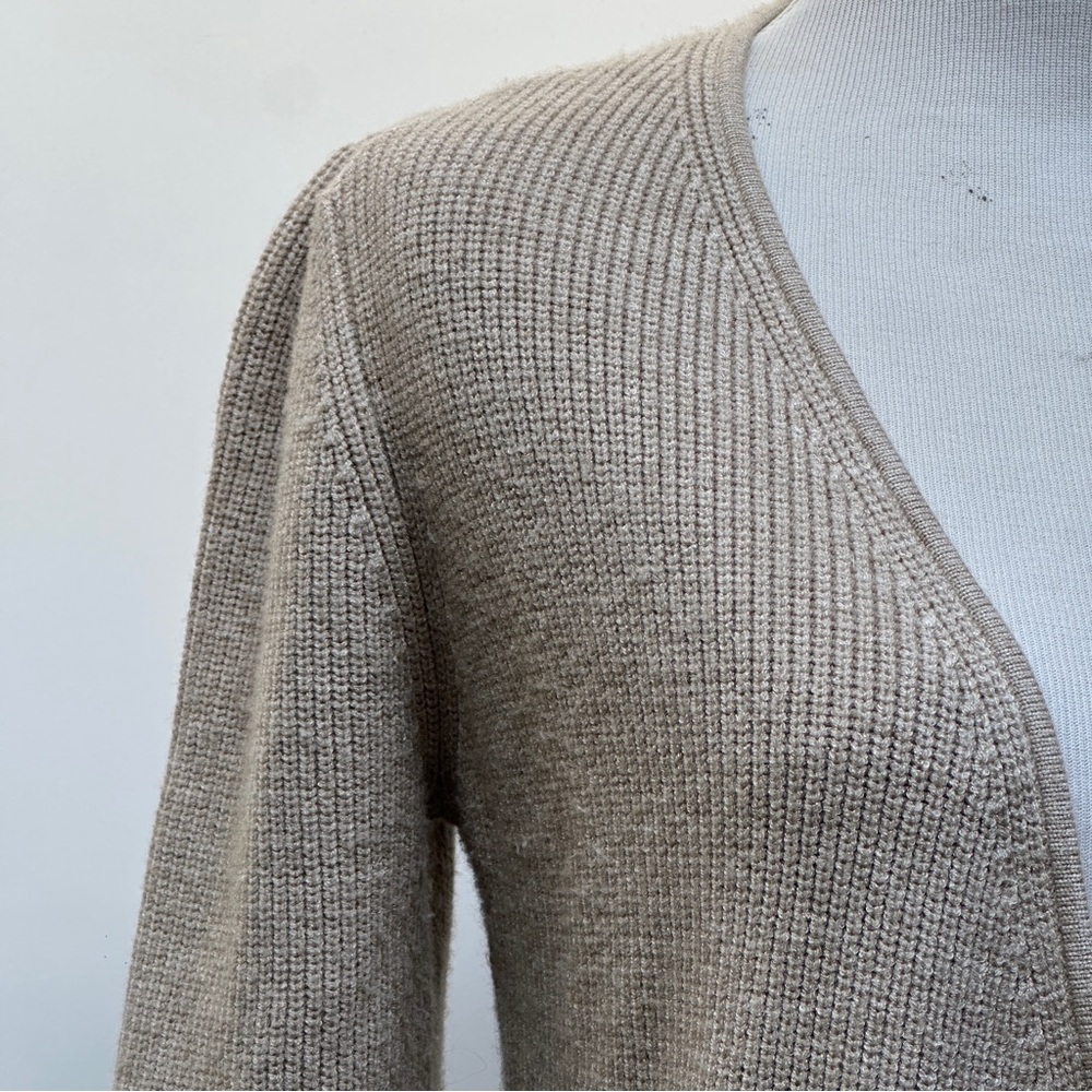 Abercrombie & Fitch Soft A&F Collection Cardigan Longline Tie Front Beige XS - Picture 3 of 9